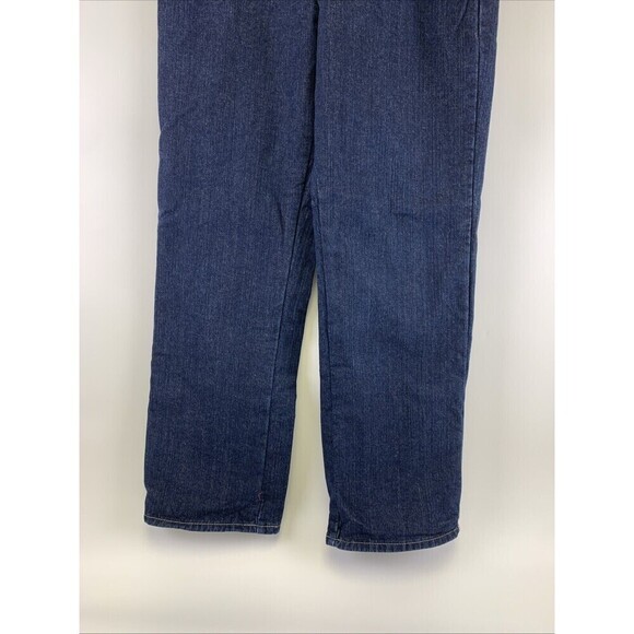 Dickies Flannel Lined Jeans Dark Denim Cotton Straight Leg Womens 14 - Picture 4 of 12